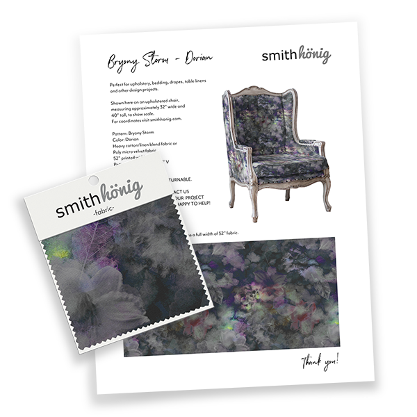 Fabric Swatch Kit - Bryony Storm Velvet Shimmer/Dorian