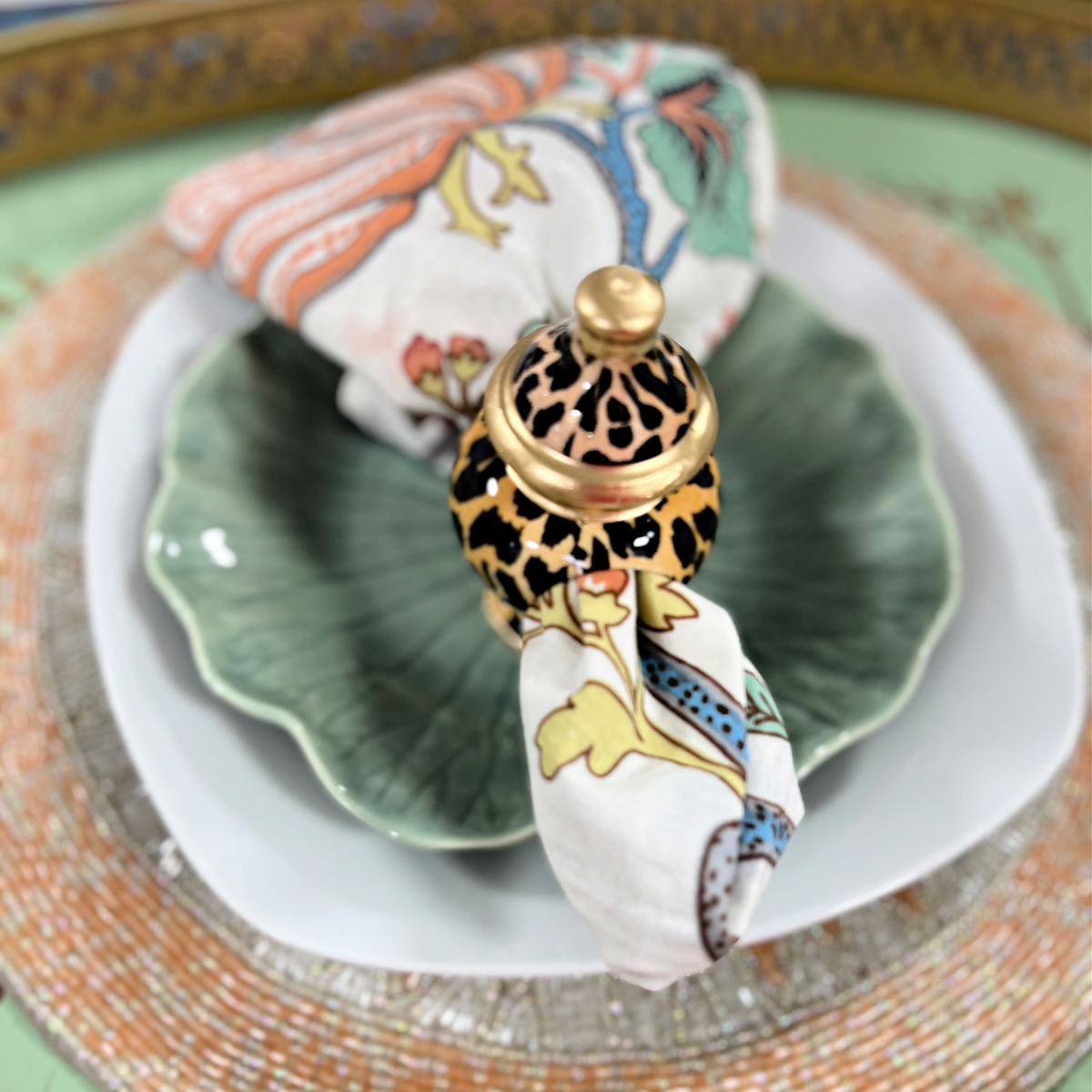 Leopard Spots Ginger Jar Napkin Rings Set of 4 SmithHönig