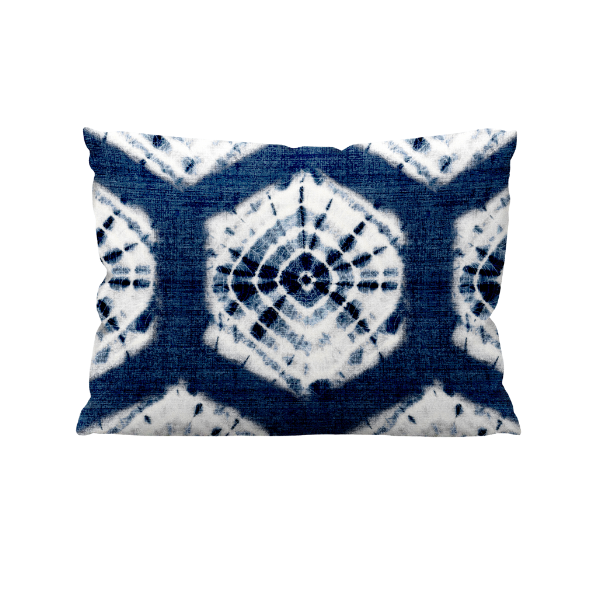 Blue and White Tie Dye Pillow - Shibori Indigo