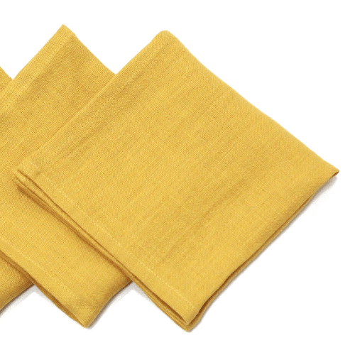 AMBER YELLOW Linen Napkin Set: 2, 4, 6, 8, 10, 12 Napkins. Ochre Linen  Heavier Weight Napkins. Saffron Linen Napkins. Table Linen 