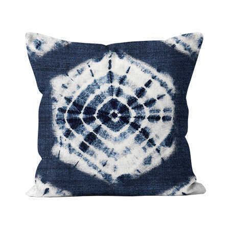 Shibori Indigo Linen Textured Pillow