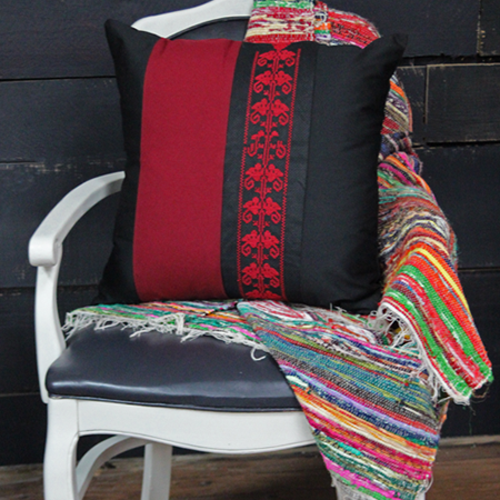 Red Bedouin Hand Embroidered Pillow