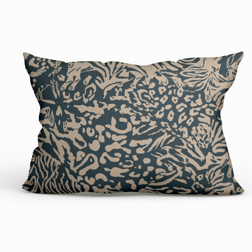 Camouflaged Lennon Lumbar Linen Textured Pillow