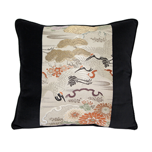 Vintage Obi Crane Pillow
