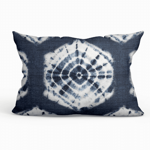 Lumbar Outdoor Pillow - Shibori Indigo