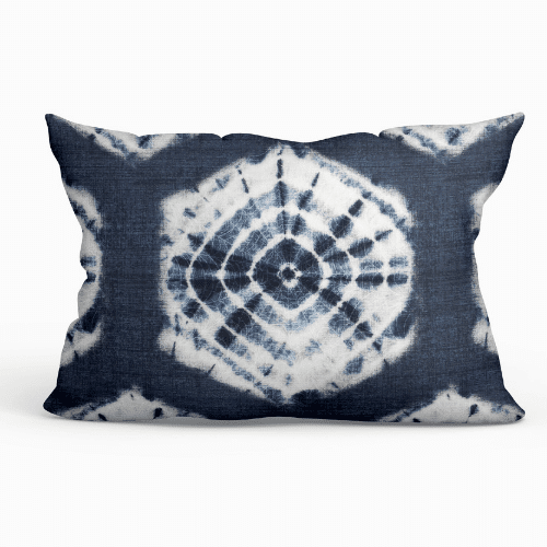 Lumbar Outdoor Pillow Shibori Indigo SmithHonig