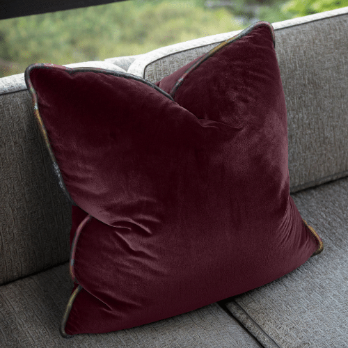 Burgundy velvet discount pillow