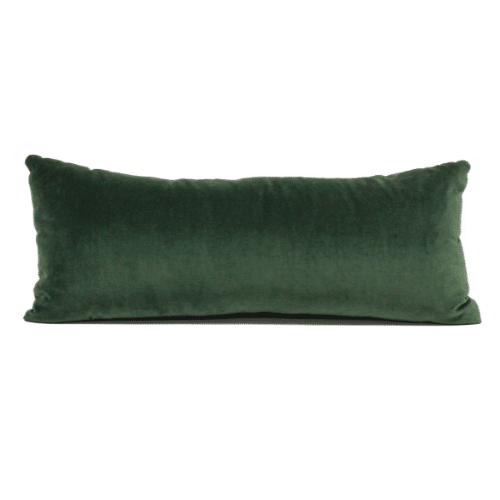Velvet Green Pillow with Beaded Medallion