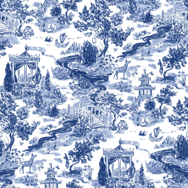 Peel and Stick Wallpaper - Summer House / Navy