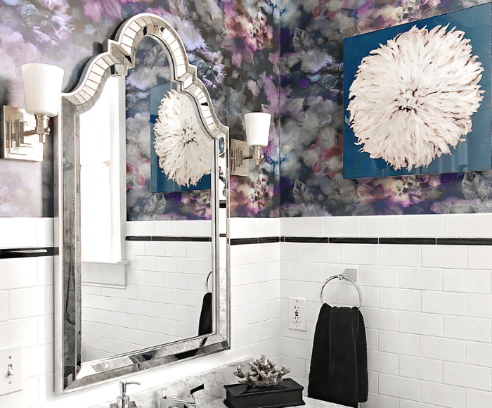 An Easy Bathroom Upgrade with Peel and Stick Wallpaper