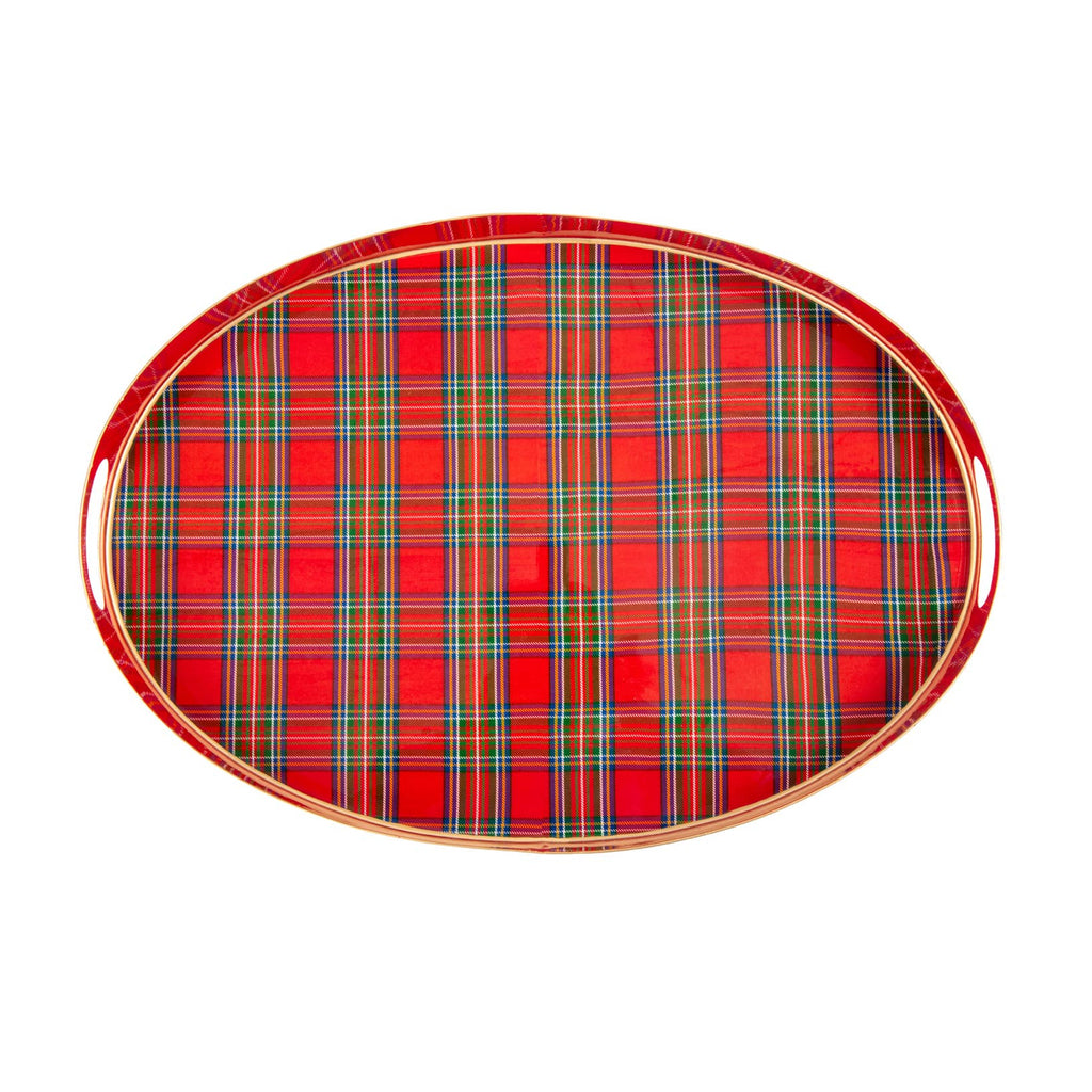 Tartan Plaid Enameled Olivia Tray
