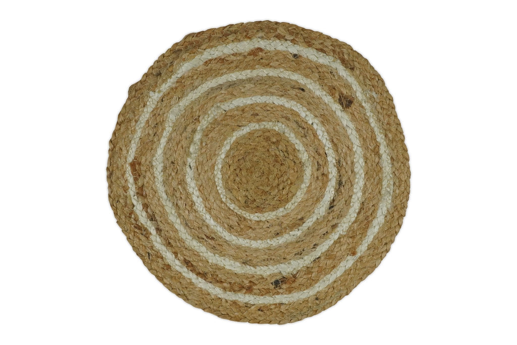 100% ALL NATURAL HAND BRAIDED ROUND JUTE RUG | JR5