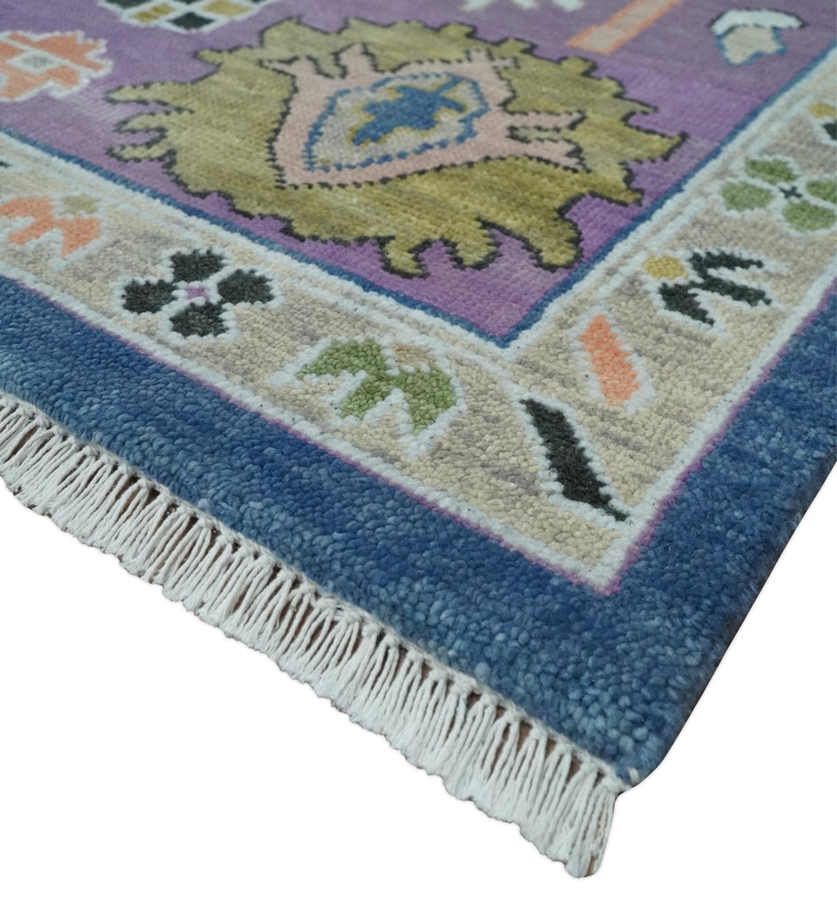 10x14 Wool Blue & Purple Hand knotted Area Rug | TRDCP10611014