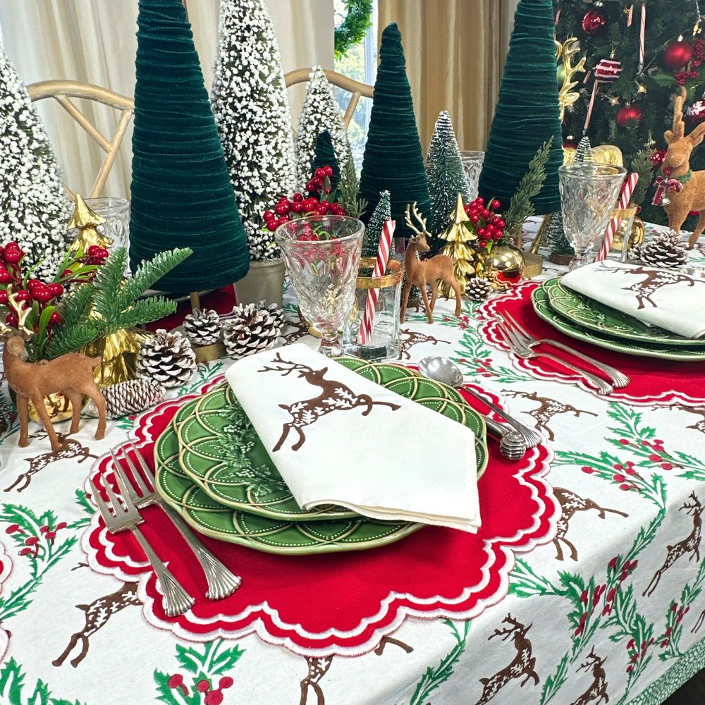 Cocoa Enchanted Reindeer Motif - Napkin (Set of 4)