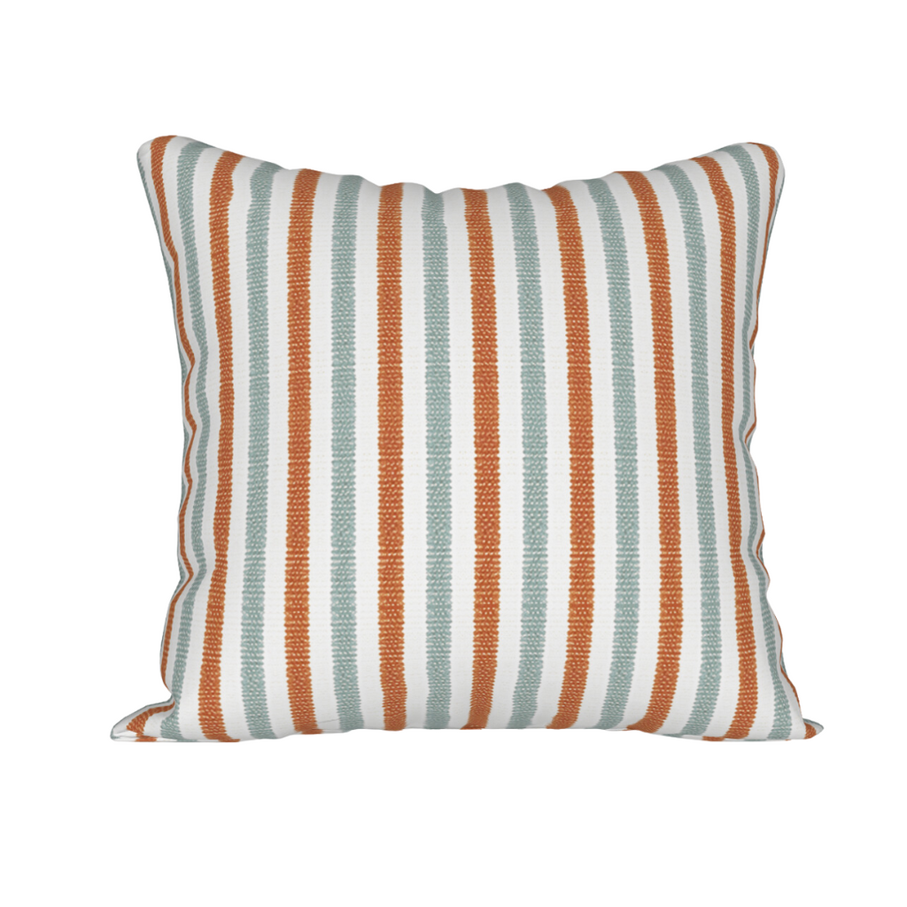Coral Summer Stripes Cotton Pillow