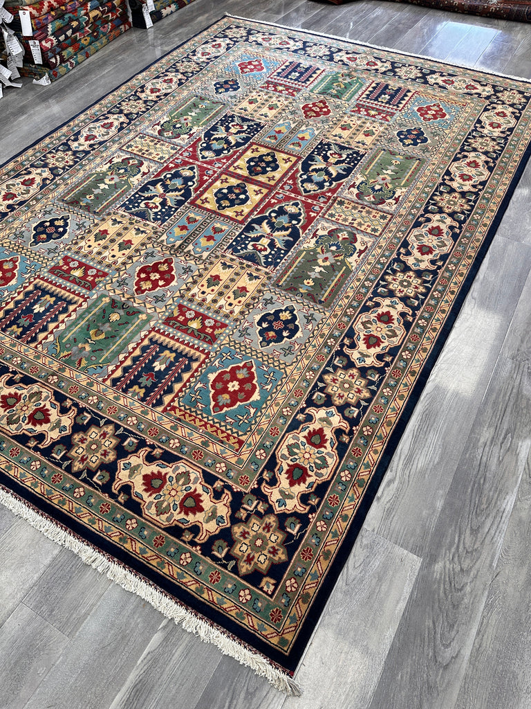 Hand-Knotted Afghani Bakhtiari Garden Rug | 6'9" x 9'10" Wool Area Rug