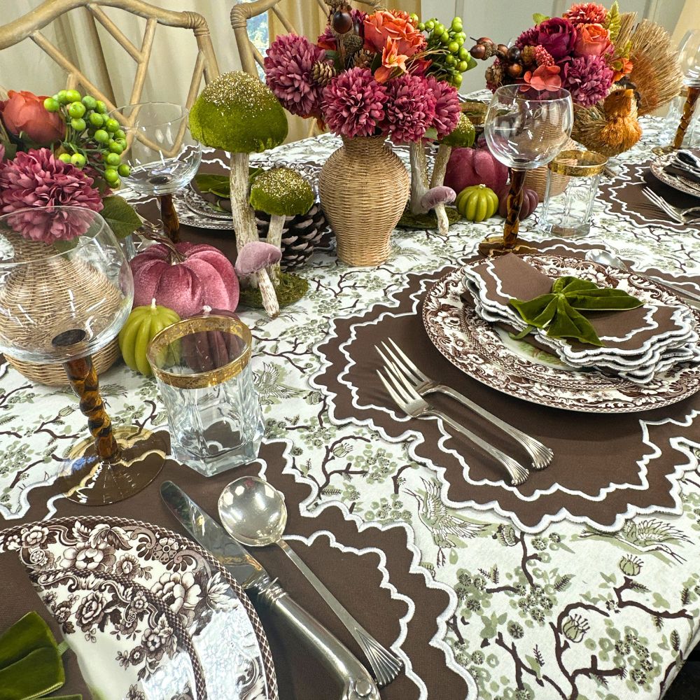 Whitley Napkin - Cocoa and White (Set of 4)