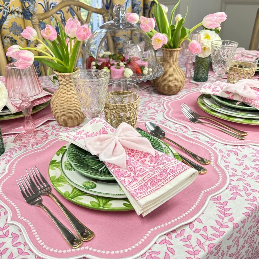 Pink Leaves - Tablecloth