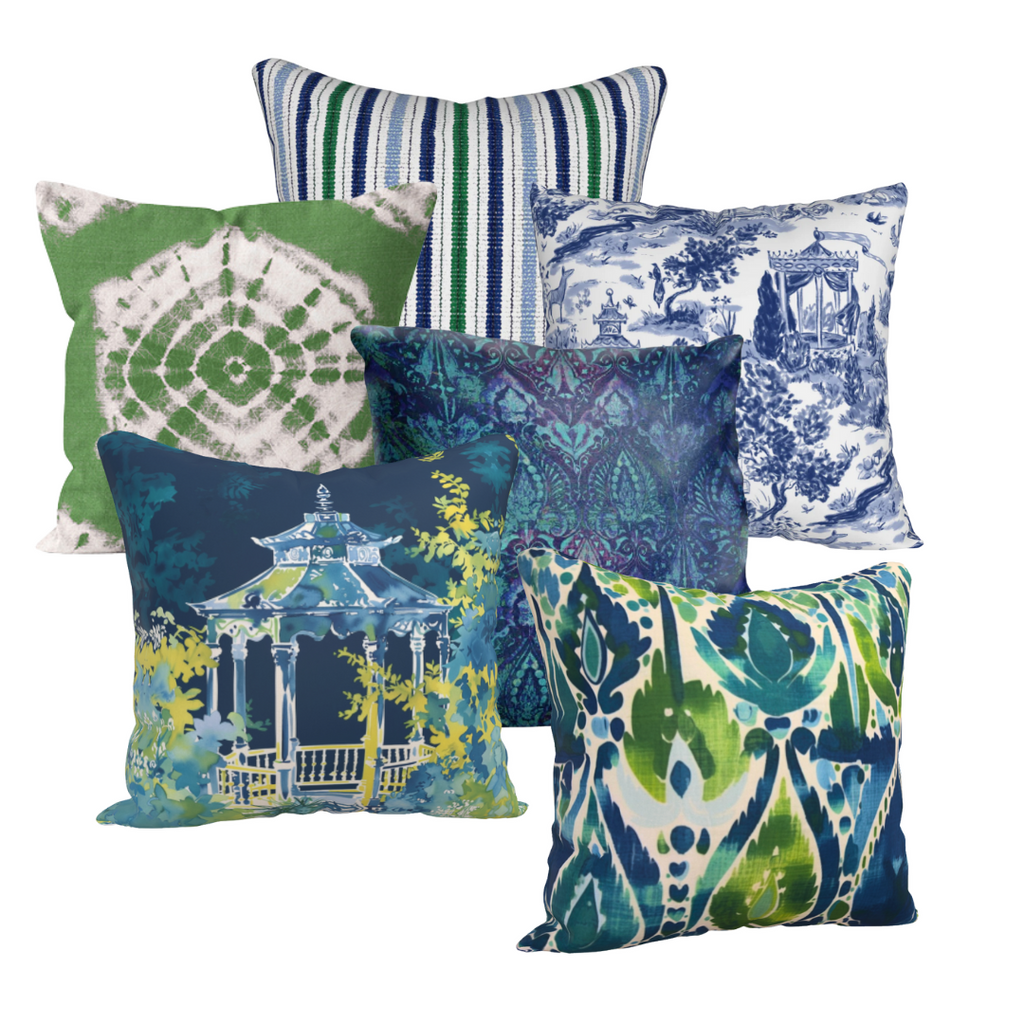 Blue Pavilion – Luxury Outdoor Pillow by SmithHönig - SmithHönig Outdoor Throw Pillow