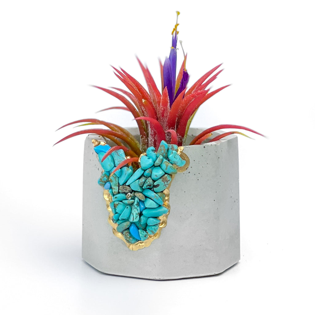 TURQUOISE GEODE PLANTER (synthetic)