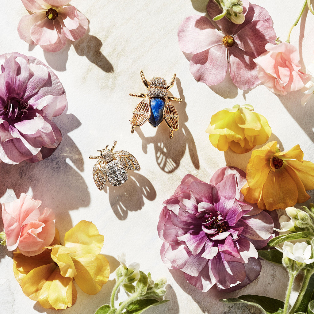 Giant Gem Bug Brooch, Lapis Lazuli