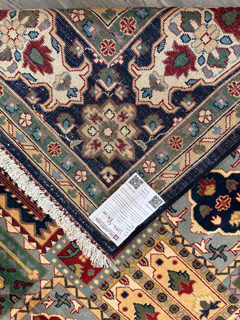 Hand-Knotted Afghani Bakhtiari Garden Rug | 6'9" x 9'10" Wool Area Rug