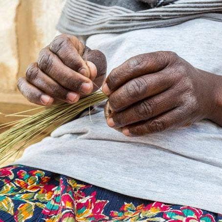 Lilac & Green Fringed Ornament - Rwanda