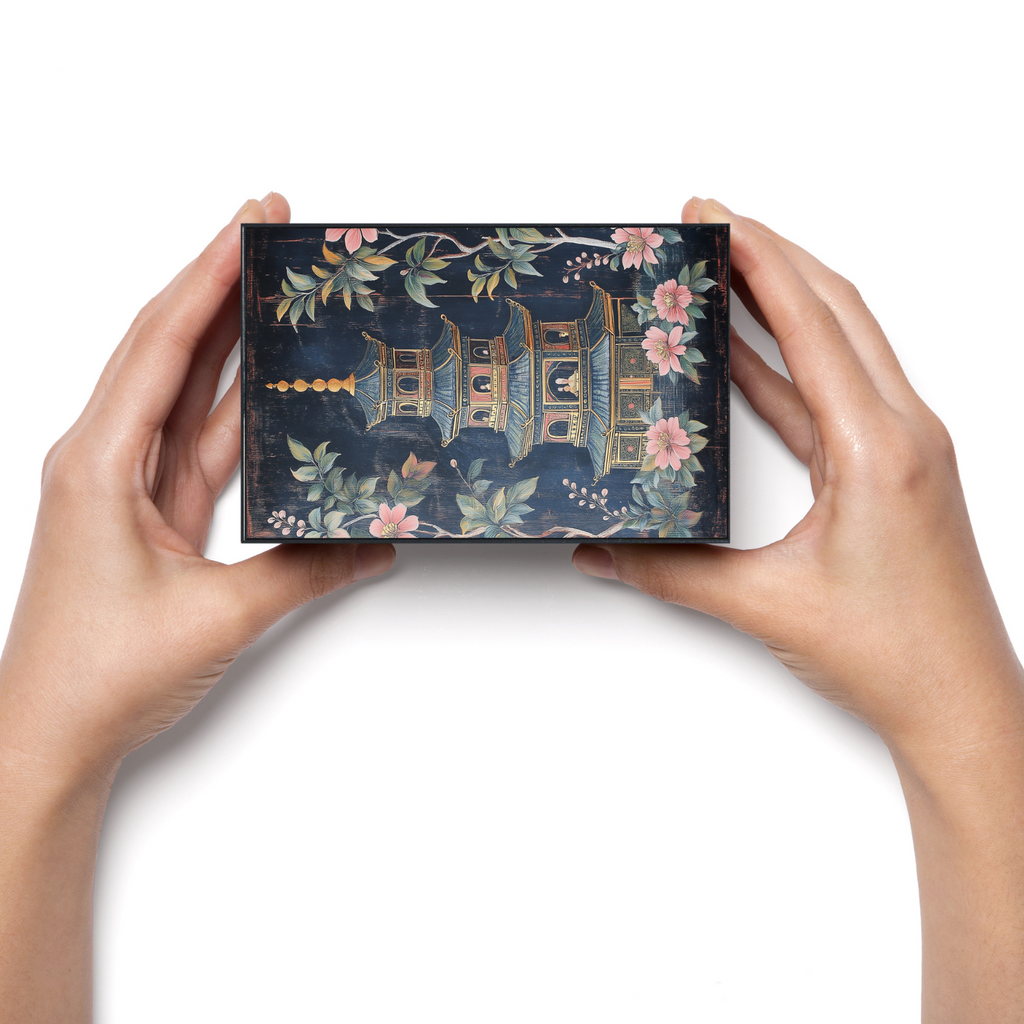 Antique Pagoda Artisan Matchbox