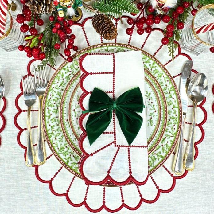 Studio Collection: Pippa Placemat - White/Red (Set of 4)