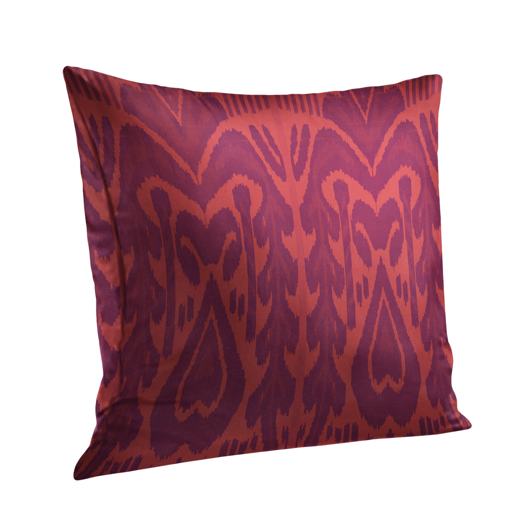 Orange and Purple Ikat Print Pillow