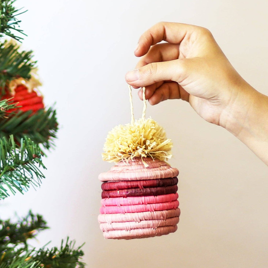 Pink Basket Ornament - Uganda