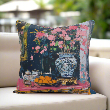 Tea & Tangerines – Luxury Outdoor Pillow by SmithHönig - SmithHönig Outdoor Throw Pillow