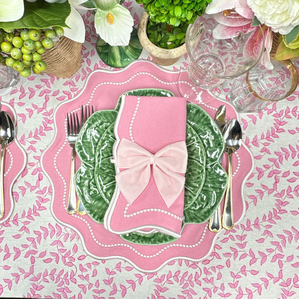 Pink Leaves - Tablecloth