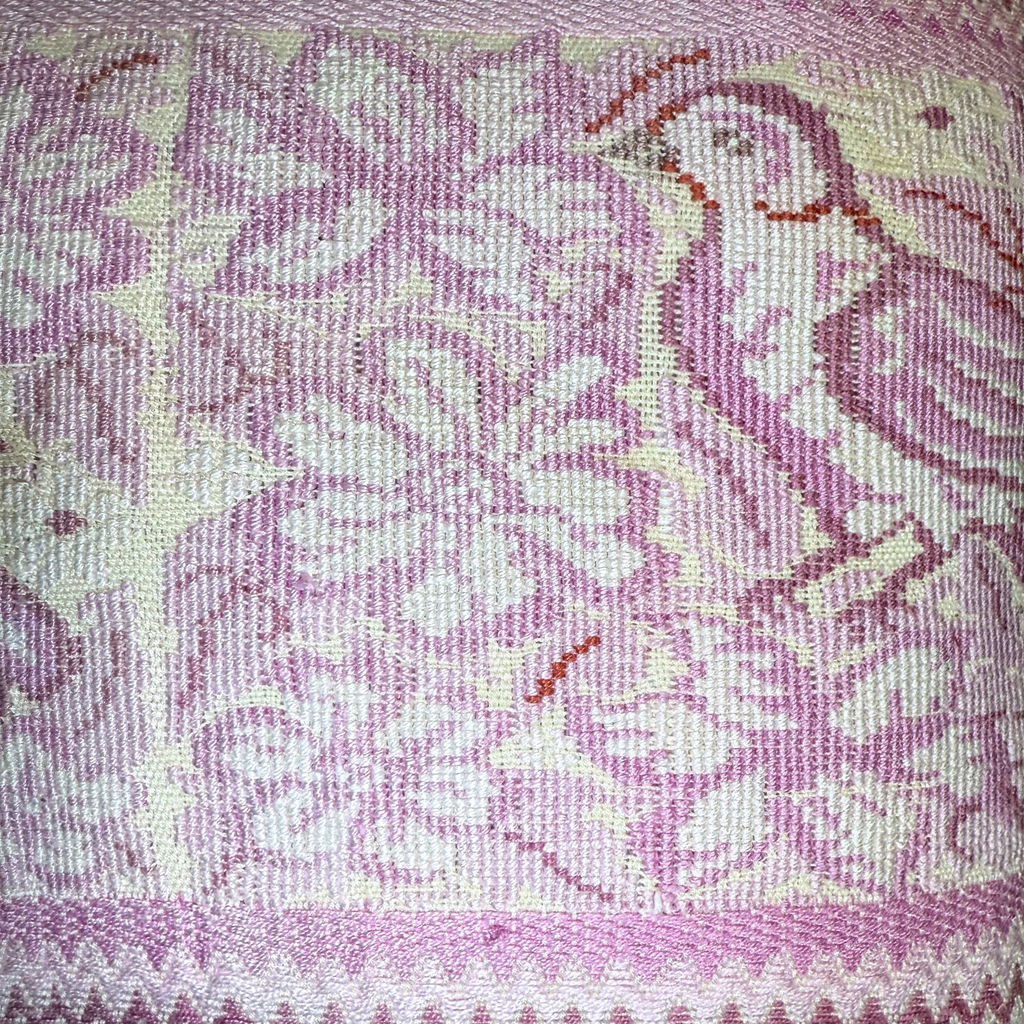 Handwoven Huipil & Cotton Throw Pillow Cover