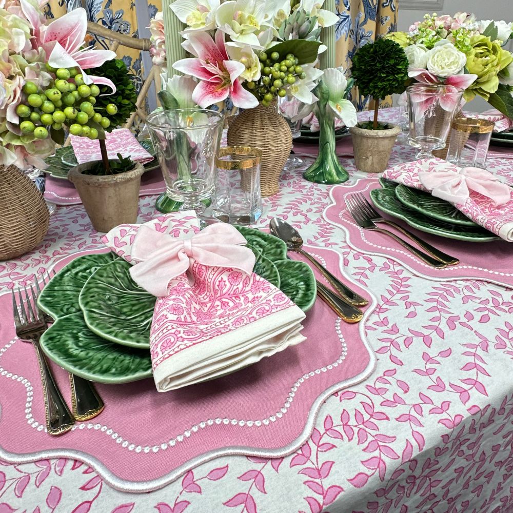 Pink Leaves - Tablecloth