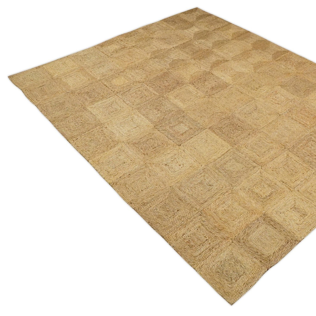 Hand Woven 100% Natural Fiber Brown Natural Jute & Wool Rug | JR16