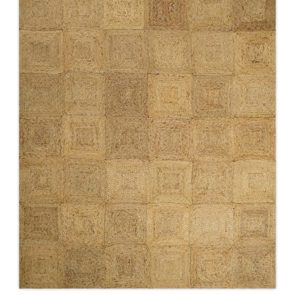 Hand Woven 100% Natural Fiber Brown Natural Jute & Wool Rug | JR16