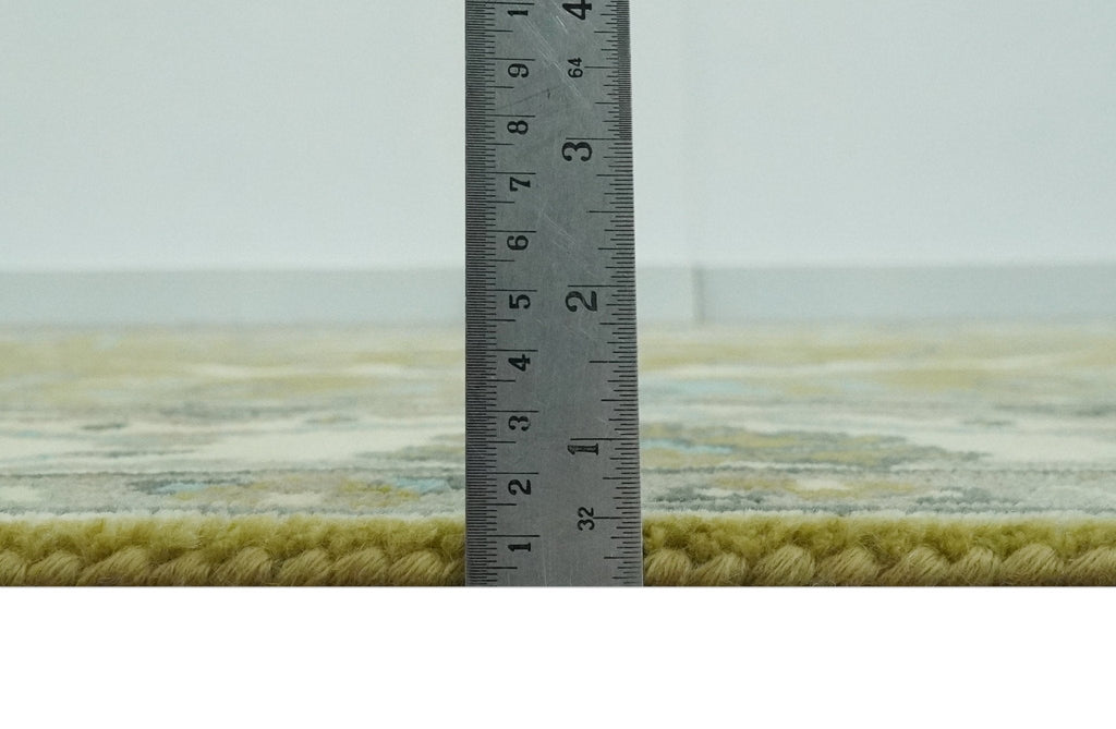 6x9 Olive and Ivory Hand Knotted Traditional Oriental Oushak wool area rug