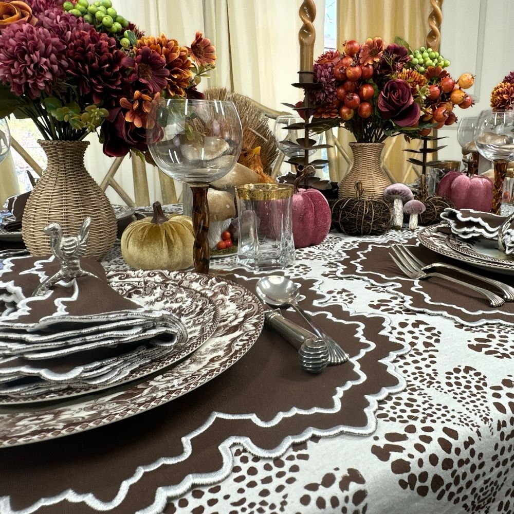 Whitley Napkin - Cocoa and White (Set of 4)