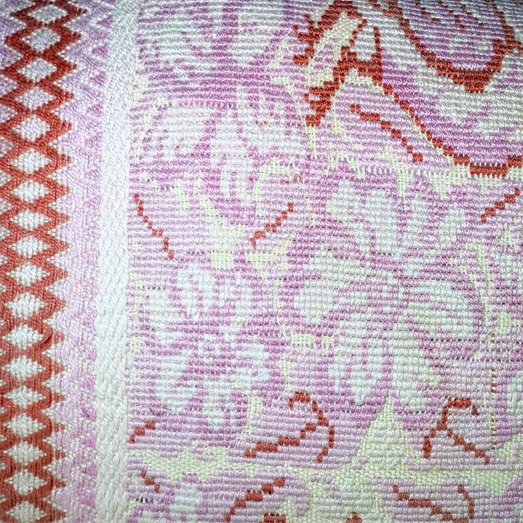 Handwoven Huipil & Cotton Throw Pillow Cover