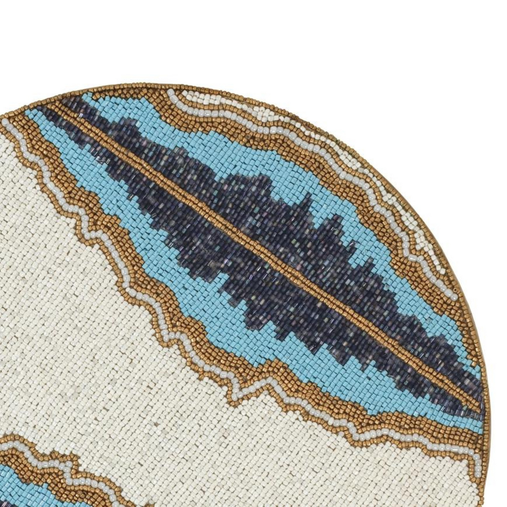 Blue Lagoon Beaded Placemats - Set of 2