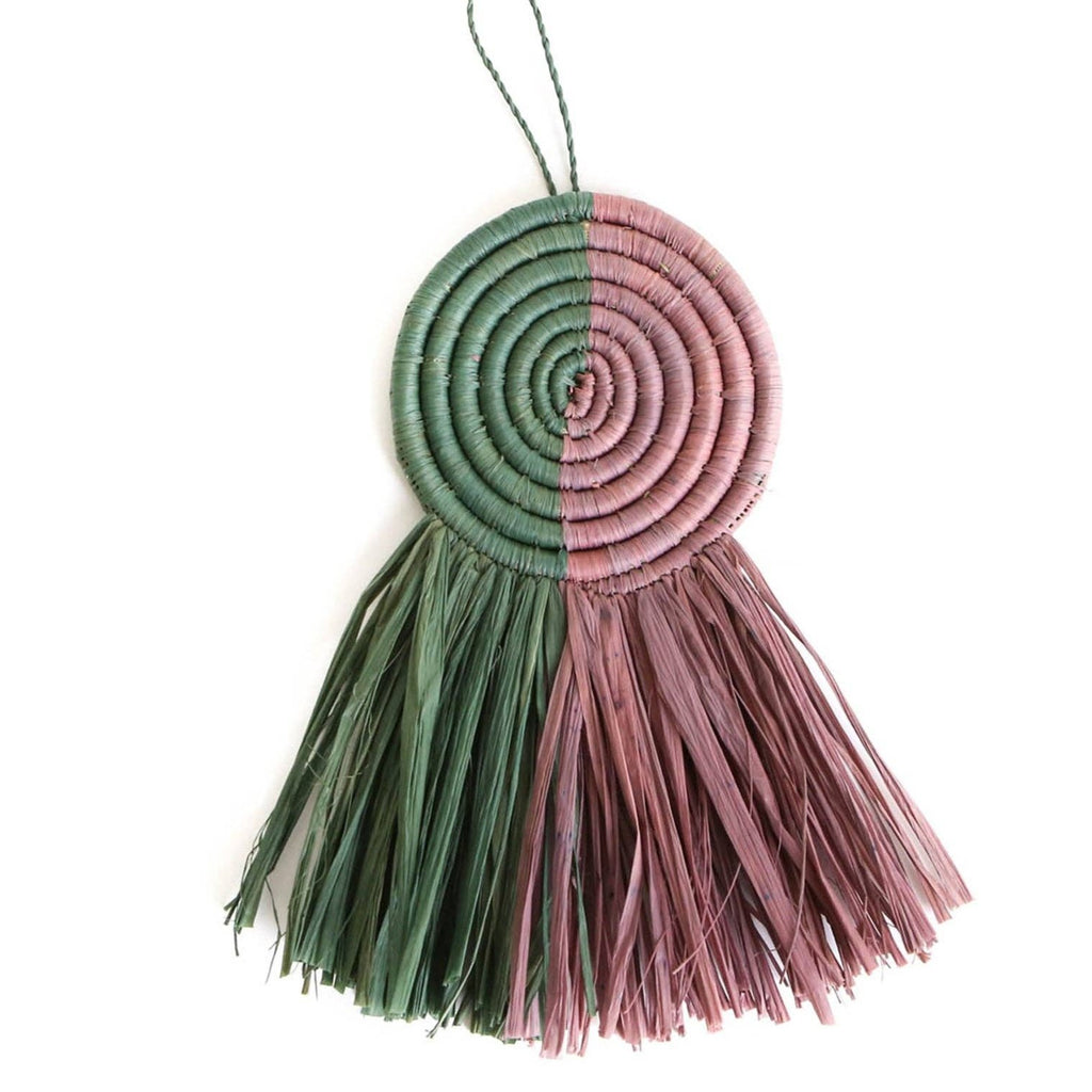 Lilac & Green Fringed Ornament - Rwanda