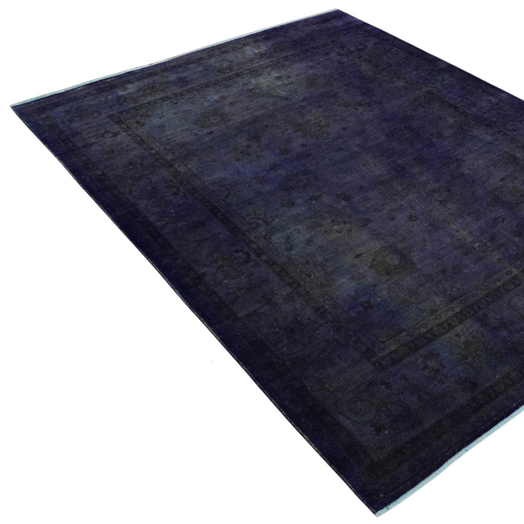 8.4x11.5 Over-Dyed Royal Purple Hand Knotted Traditional Oushak Wool Rug