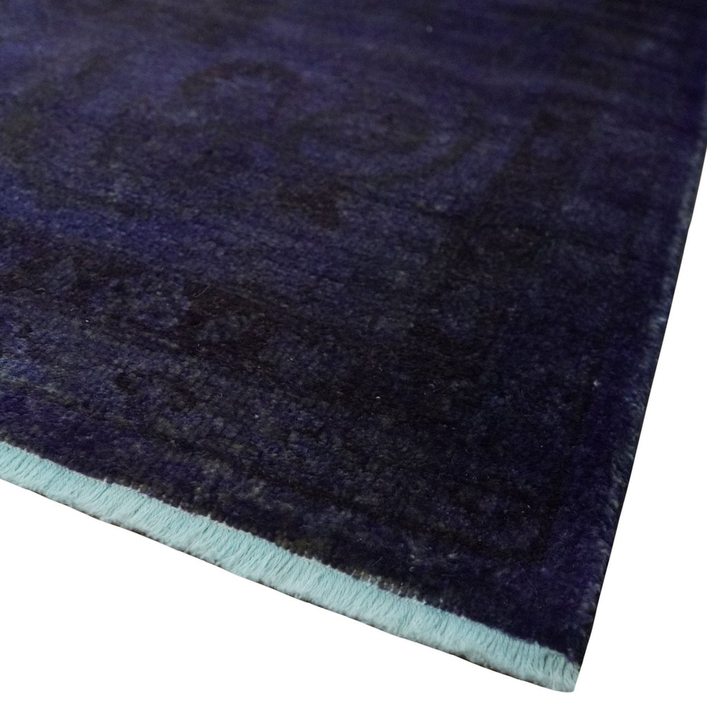 8.4x11.5 Over-Dyed Royal Purple Hand Knotted Traditional Oushak Wool Rug