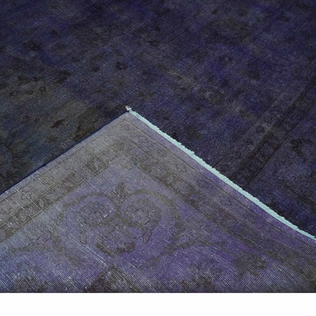 8.4x11.5 Over-Dyed Royal Purple Hand Knotted Traditional Oushak Wool Rug