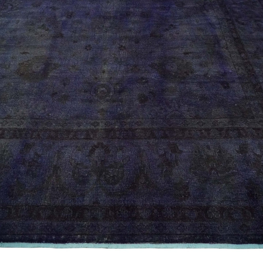 8.4x11.5 Over-Dyed Royal Purple Hand Knotted Traditional Oushak Wool Rug