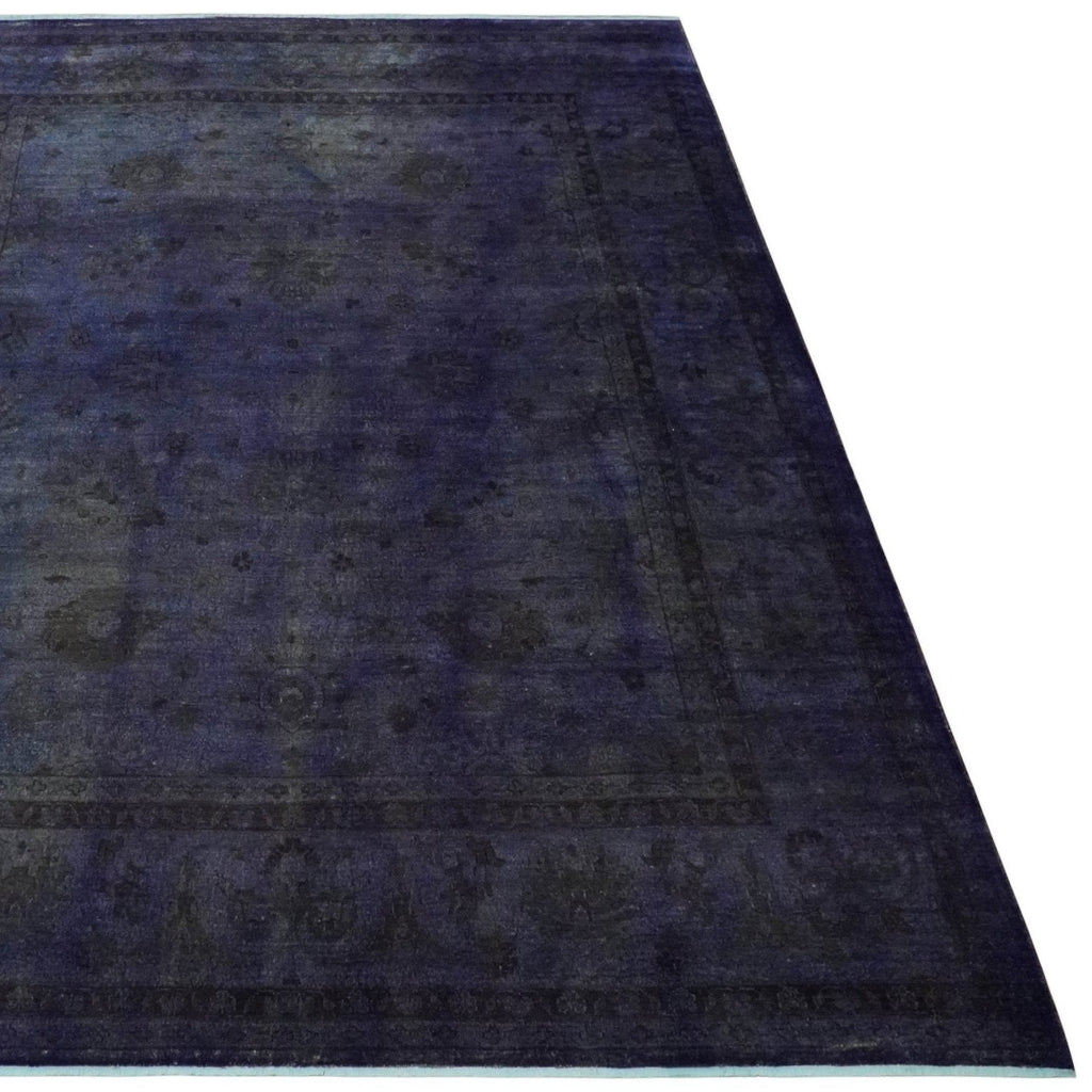 8.4x11.5 Over-Dyed Royal Purple Hand Knotted Traditional Oushak Wool Rug