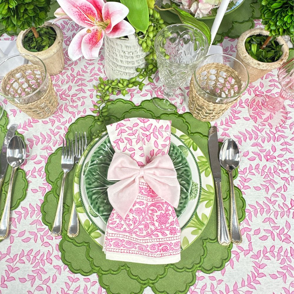 Pink Leaves - Tablecloth