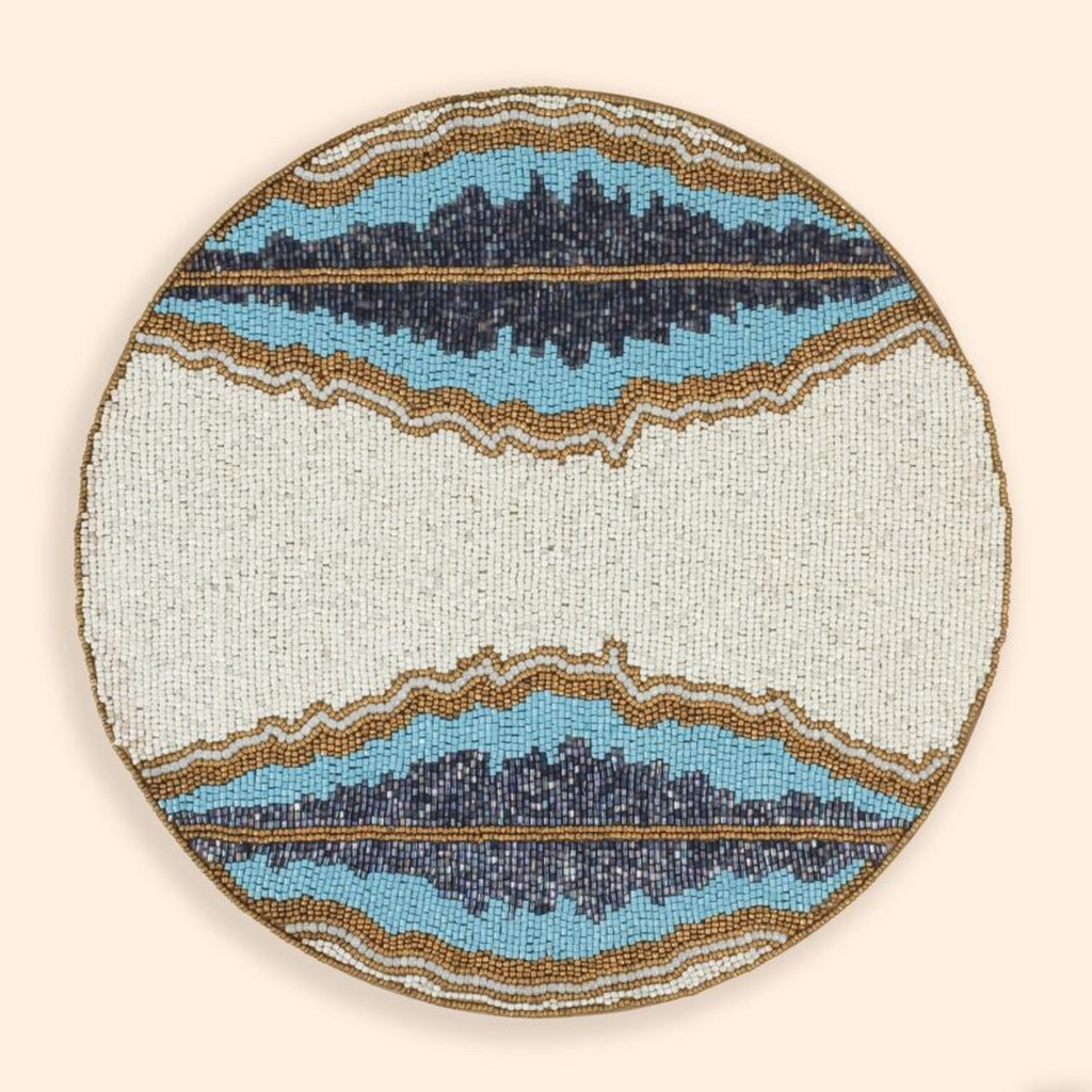 Blue Lagoon Beaded Placemats - Set of 2