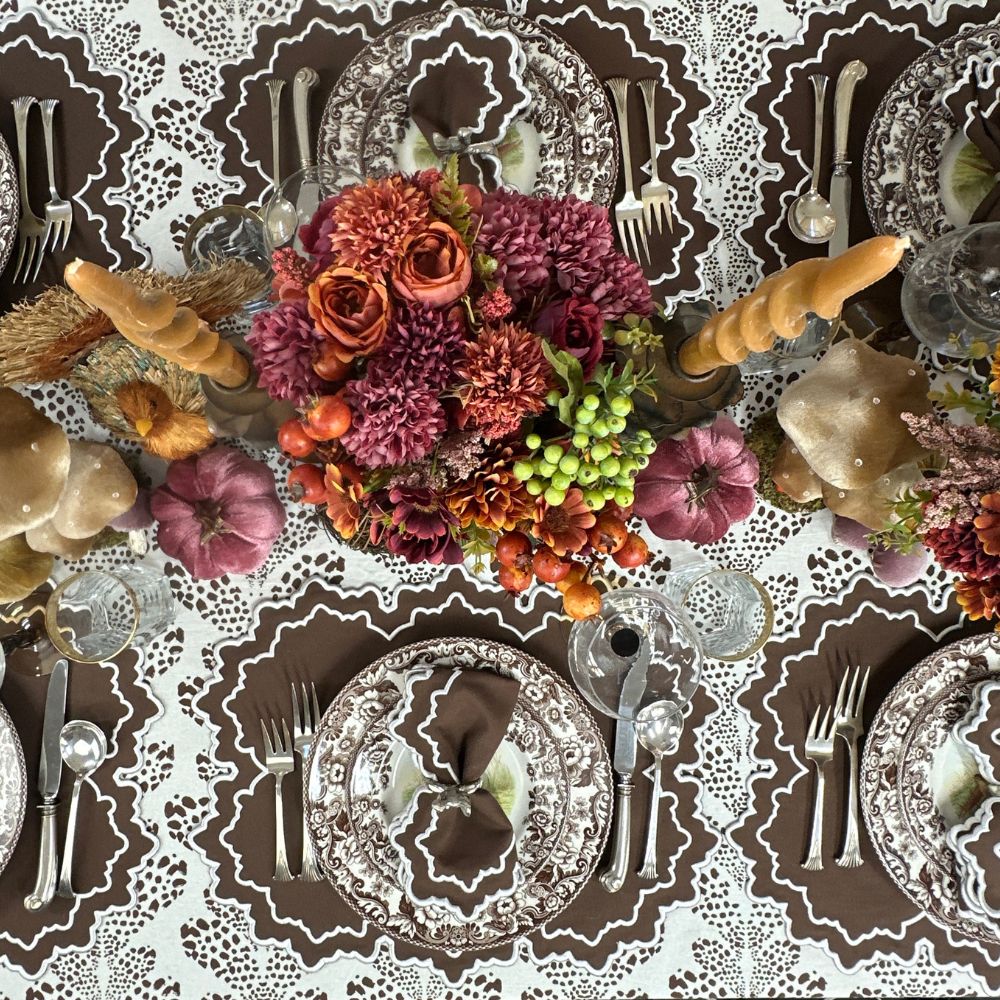 Whitley Napkin - Cocoa and White (Set of 4)